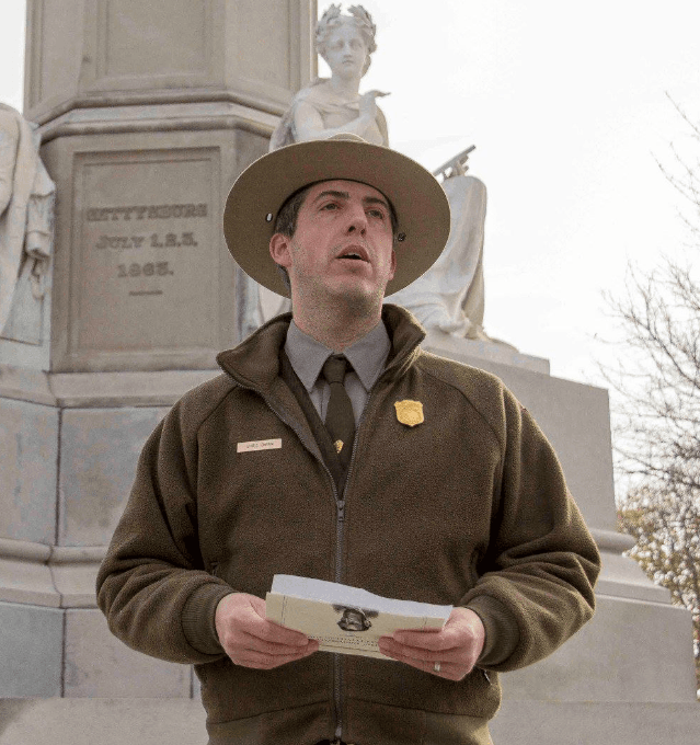 Christopher Gwinn presenting Essex County at the Battle of Gettysburg